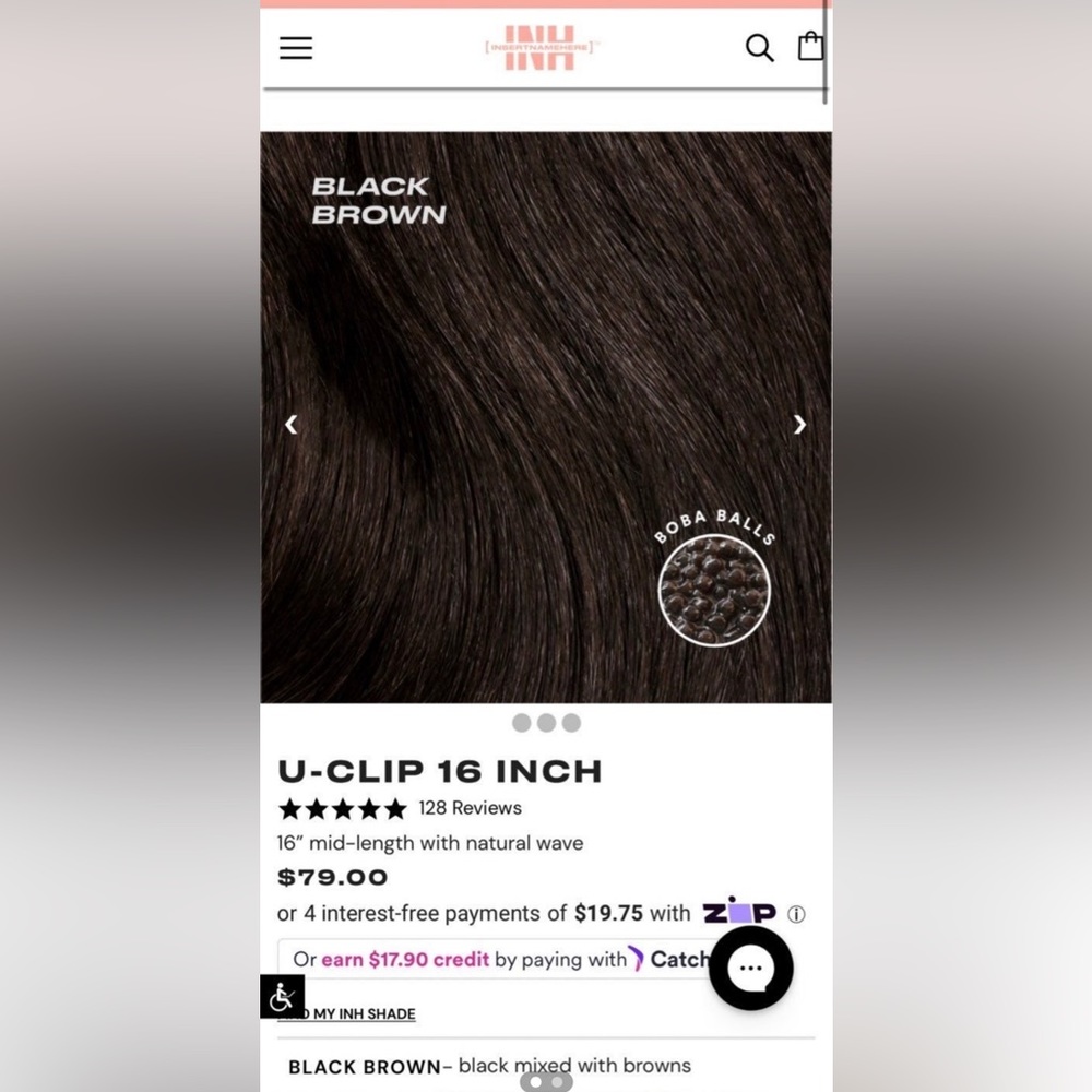 U-clip 16in hair extensions